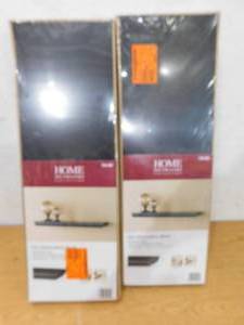 lot 150 image: (2) Home Decorators Collection 24 in. L x 8 in. W Profile Espresso Shelf