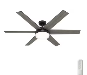 lot 78 image: Hunter Millington 60 in. Indoor Matte Black Ceiling Fan with Light Kit and Remote