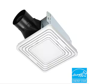 lot 110 image: Broan-NuTone White, 80 CFM, No Cut Roomside Installation with Light, ENERGY STAR, Bathroom Exhaust Fan