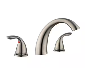 lot 113 image: Glacier Bay Builders 2-Handle Deck-Mount Roman Tub Faucet in Brushed Nickel