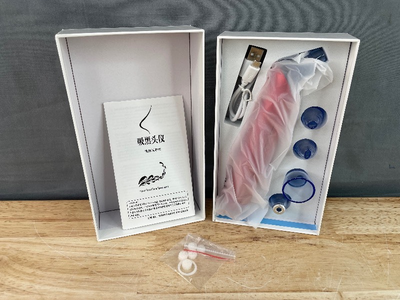 lot 59B image: Brand New Blackhead Acne Face Cleanser Suction Vacuum Pressure - Red