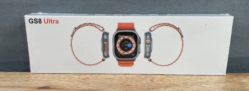 lot 43B image: Brand New GS8 Ultra Smartwatch with Titanium Color Case and Starlight Sport Band