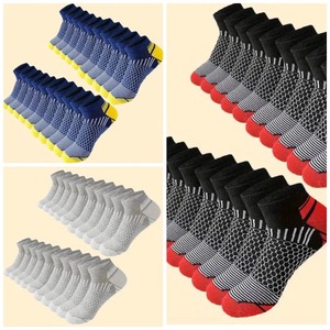 lot 4B image: 30 Brand New Mens Low Cut Anti Odor & Sweat Absorption Black, Blue and Grey Socks