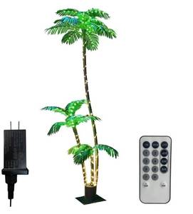 lot 66 image: Brand New Artificial Lighted Palm Tree, 7-Foot with Remote Control, $85.00 Retail