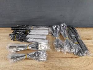 lot 70 image: Brand New Steak Knives, Forks, Butter Knives, and Spoons