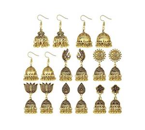 lot 71 image: 8 Brand New Pairs of Gleamall Jhumka Indian Pierced Earrings