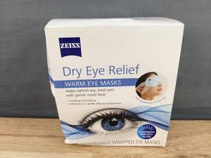lot 90 image: Brand New Zeiss Dry Eye Relief Warm Eye Masks, Box of 10 Individually Wrapped Masks