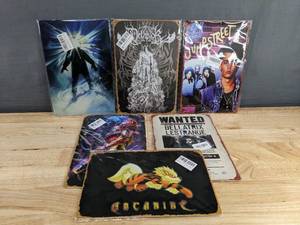 lot 93 image: 6 Brand New Pop Culture Tin Signs