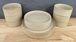 lot 57J image: Brand New 12-Piece The Terra Cappuccino Ceramic Dinnerware Set