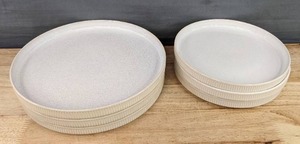 lot 115 image: Brand New The Terra Ceramic Dinnerware Set, Reactive White, 6 Piece