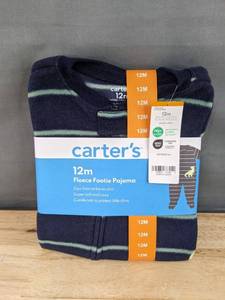 lot 128 image: Brand New Carters Fleece Footie Pajamas - Size 12 Months