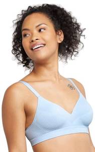 lot 142 image: Brand New Hanes Womens Perfect Coverage Wireless T-Shirt Bra - Chilled Lilac Rib, Size 2XL