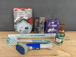 lot 147 image: 7 Brand New Household Items Including 3M Respirator and OXO Drain Protector