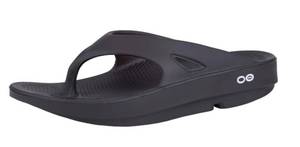 lot 24J image: Brand New OOFOS Black Sandals Womens Size 9, Mens Size 7 - $65.00 Retail