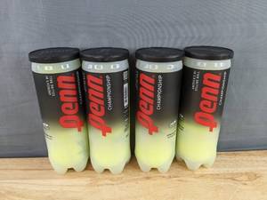 lot 162 image: 4 Brand New Tubes of Penn Championship Tennis Balls - 12 Balls Total