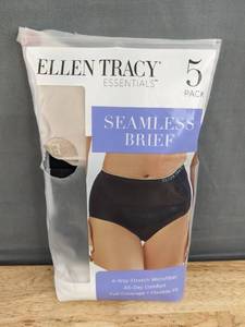 lot 326 image: 4 Pack of Brand New Ellen Tracy Essentials Seamless Briefs - Womens Size XL