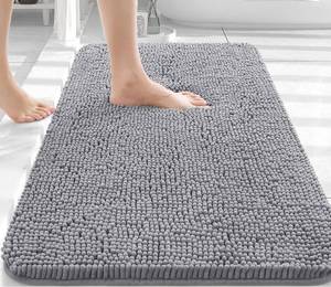 lot 709 image: Brand New OLANLY Grey Bathroom Rug 30x20