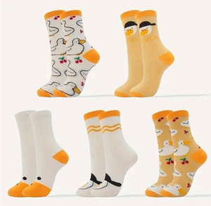 lot 56A image: 5 Brand New Pairs of Cute Womens Duck Themed Socks