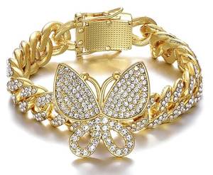 lot 58J image: Brand New AAA Cubic Zirconia Butterfly Chain BraceletAnklet