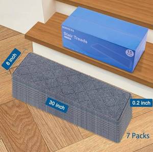 lot 346 image: Brand New Kooteta Non-Slip Carpet Stair Treads Set of 12, Dark Gray