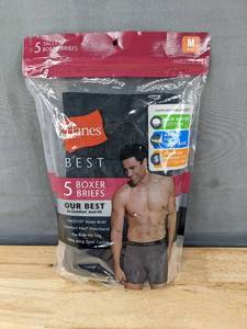 lot 347 image: 3 Brand New Hanes Mens Boxer Briefs, Medium (32-34)