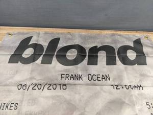 lot 376 image: Brand New Frank Ocean Blond Tapestry 35 x 59 Fabric Wall Hanging