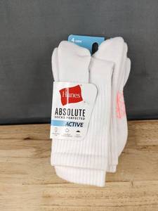 lot 120J image: 4 Brand New Pairs of Hanes Absolute Active Womens Crew Socks - Size 5-9