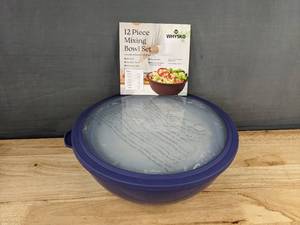 lot 103J image: Brand New WhySko 12-Piece Mixing Bowl Set with Lids, BPA Free
