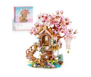 lot 19G image: Brand New Cherry Blossom Bonsai Tree Building Set with 1149 Mini Bricks