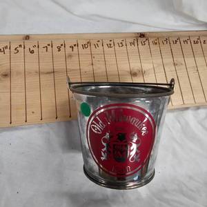 lot 54 image: Vintage Old Milwaukee Double Sided Peanut PailIce Bucket whandle