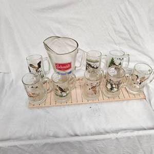 lot 68 image: Schmidt Beer 8 Mugs and Pitcher Collection