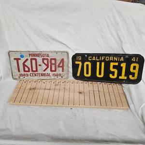 lot 80 image: 1941 California Plate and Aluminum War Plate
