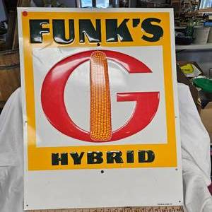 lot 90 image: As New, Funks G Hybrid Tin Lith Sign, MFG 287