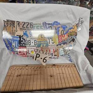 lot 92 image: United States License Plate Sign