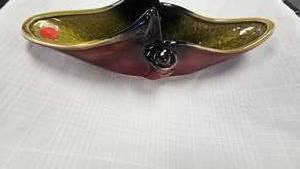 Hull Pottery Burgandy/Black Planter