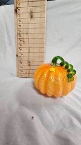lot 13 image: Glass Blown Orange Pumpkin