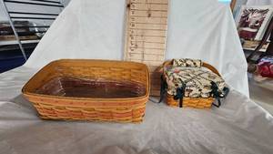lot 25 image: Set of Longaberger Baskets,Dresan Tour Basket II, Rectangular wPlastic Guard, 1997