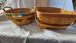 lot 44 image: Longaberger Christmas Collection Basket and Additional Longaberger Basket