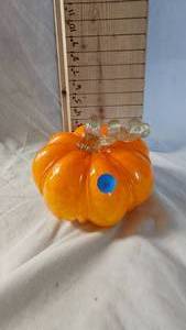 lot 46 image: Glass Hand Blown Orange Pumpkin