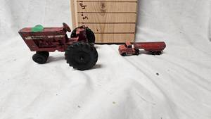 lot 55 image: Farmall International 656 Cast Tractor and Oil Tanker Die Cast