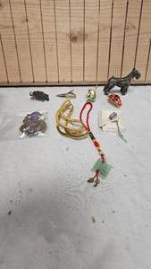lot 74 image: Assorted Vintage Jewelry Lot and Pewter Dog Figurine and Jade Necklace