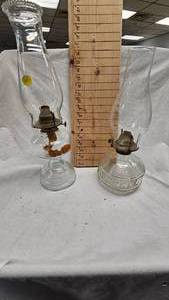 lot 94 image: 2 KeroseneOil Lamps with Chimneys