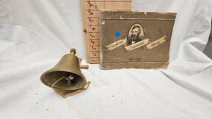 lot 97 image: Hopkins Centennial Albumn and Brass Bell with Anchor Dcor