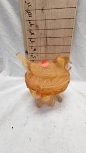 lot 106 image: Westmoreland Satin Glass Bird Nest Dish in Apricot Mist