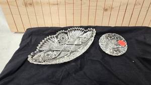 lot 130 image: Waterford Crystal Paperweight and Cut Glass Serving Dish