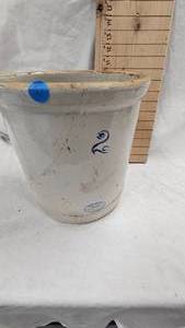 lot 152 image: 2 Gallon Red Wing Crock, has some cracking as shown