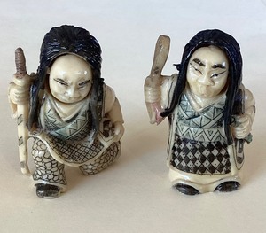 lot 35 image: Pair of Vintage Japanese Two Faced Netsukes #2