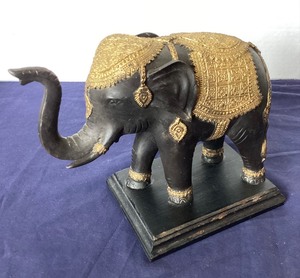 lot 41 image: Gilded Bronze Elephant Figure