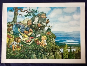 lot 48 image: Group of 3 Unframed Swedish Troll Prints