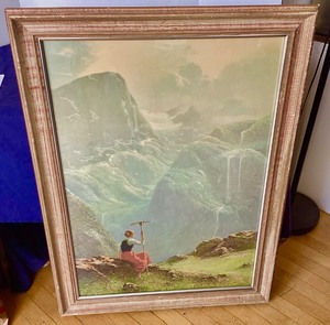 lot 49 image: Large Vintage Hans Dahl Norwegian Fjord Print